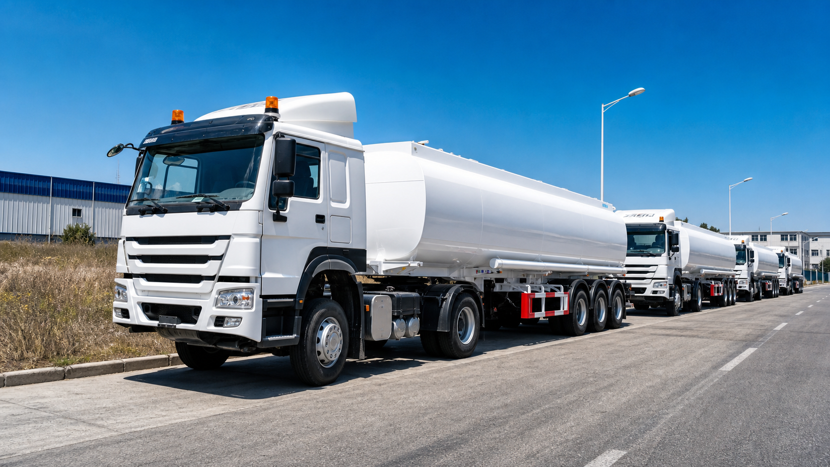 White fuel tanker convoy representing Zentrix fuel importation operations